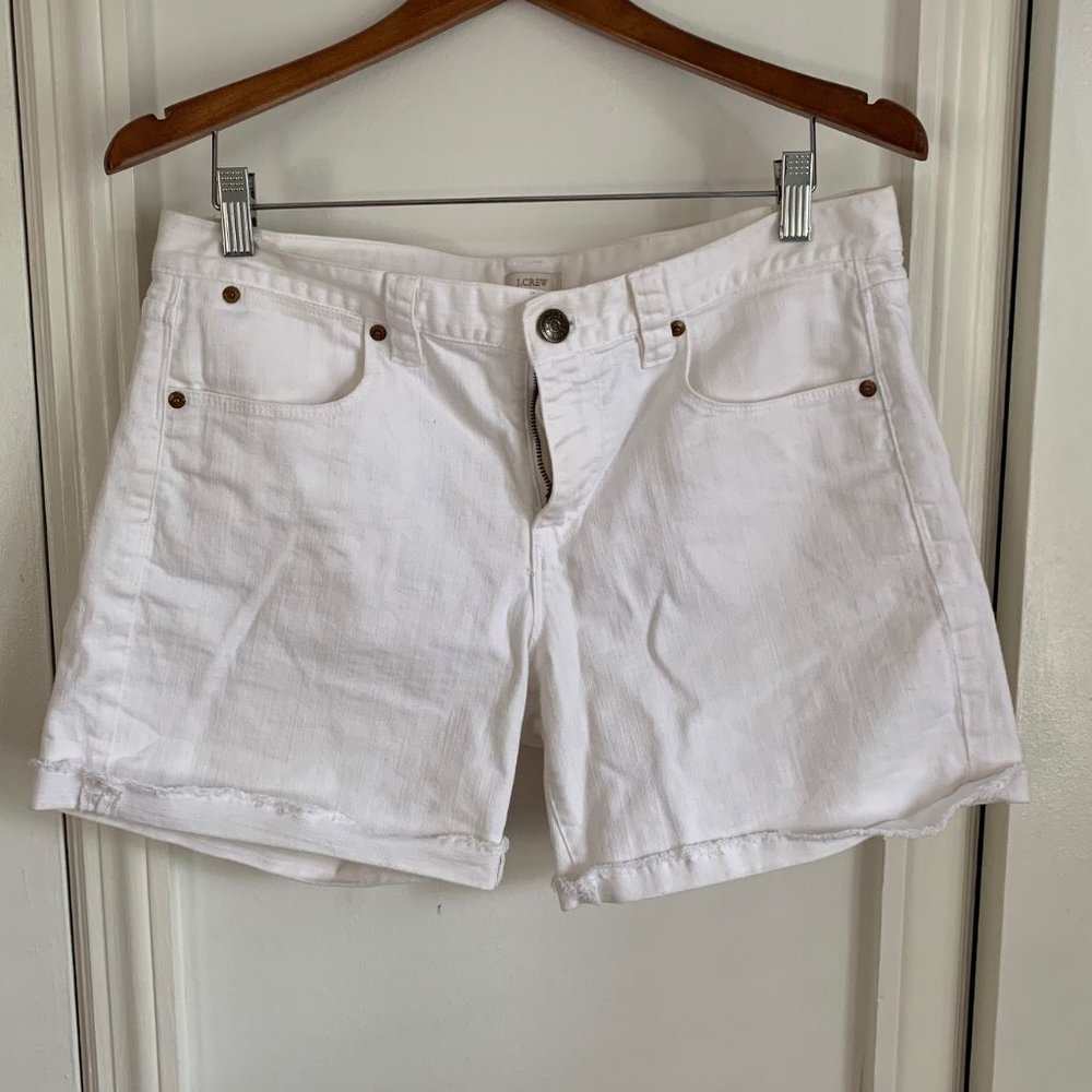 J. Crew White Denim Shorts Size 10